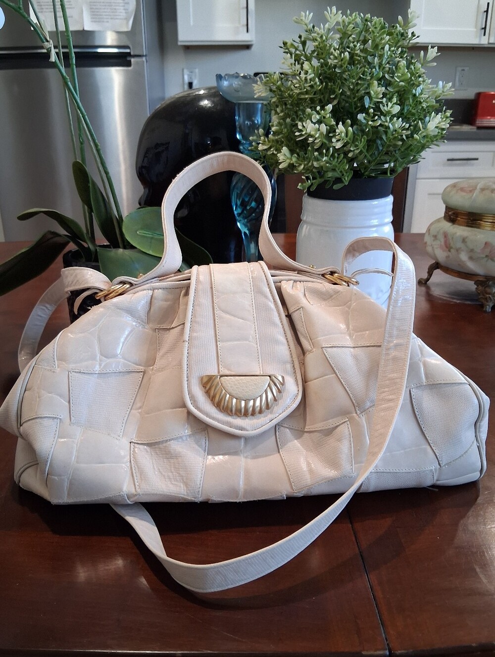 SHARIF Croc Embossed Bag